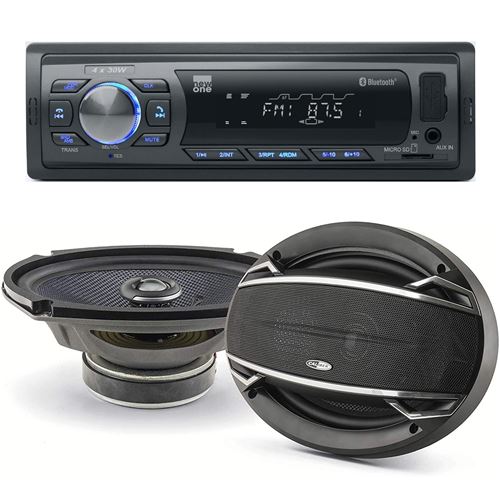 Pack sono voiture Autoradio AR375BT + 2 haut parleurs ovales 6x9 Caliber 180W