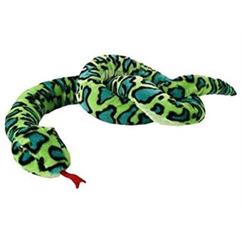Peluche xxl anaconda vert 213cm - grand serpent en peluche de 2 metres 13 de long - grand animal exotique - 1
