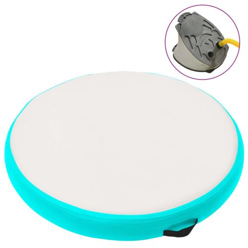 Vidaxl tapis gonflable de gymnastique avec pompe 100x100x10cm pvc vert 92705