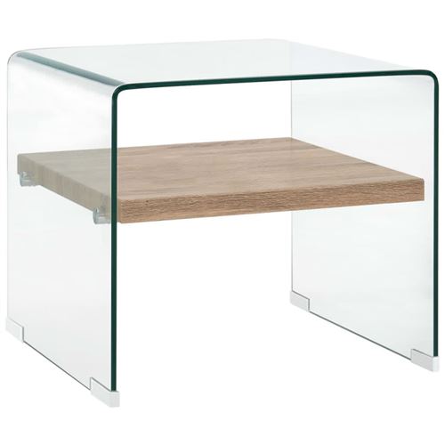Vidaxl table basse clair 50 x 50 x 45 cm verre tremp&eacute; 284742
