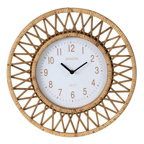 Paris Prix Beige Horloge Murale Rotin - Image 2