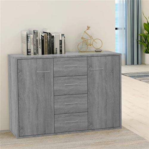 vidaXL - Buffet - Sonoma - Gris - 88x30x65 cm - Image 3