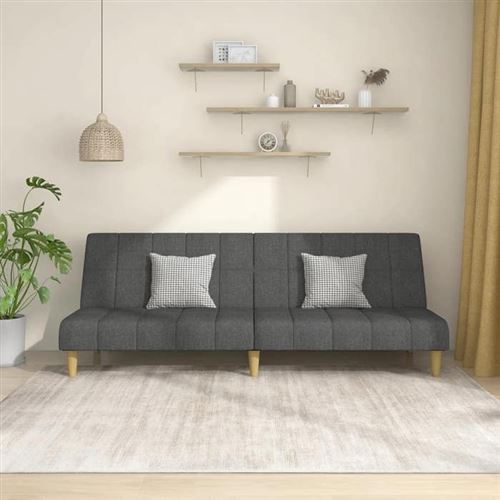 Non Communiqué Gris Vidaxl Canapé-Lit À 2 Places Foncé Tissu