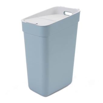 Curver poubelle avec push-couvercle 50 l, bleu et gris sur