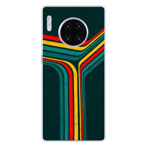 Coque en silicone imprimée compatible Huawei Mate 30 Pro Retro lines