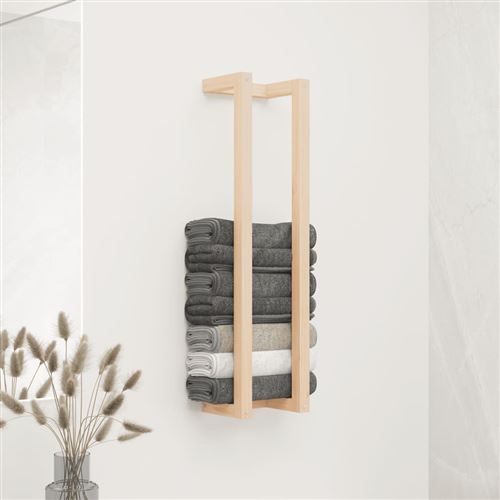 vidaXL Porte-serviette 23x18x90 cm Bois de pin massif