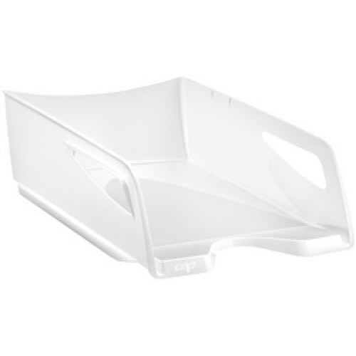 cep cep corbeille à courrier gloss maxi, format a4,blanc polaire noir