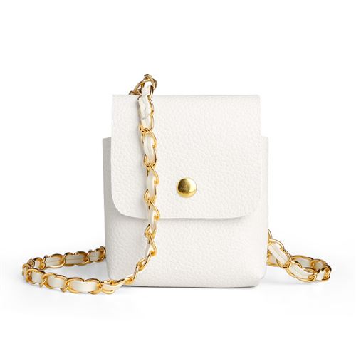 Etui à BandoulièRe Compatible Samsung Galaxy Z Flip 2/3/4 FONGWAN Portefeuille Telephone Portable Femme - Blanc