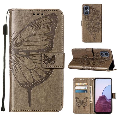 MPFRANCE Housse pour OnePlus Nord 20 5G Gris [Papillon V3]