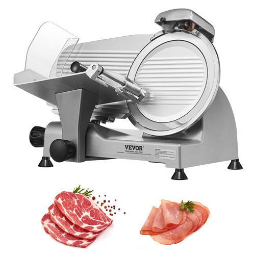 Non Communiqué Inox Vevor Trancheuse À Viande Électrique 340W Réglable 0-15 Mm Avec Lame 25Cm 360Tr/Min