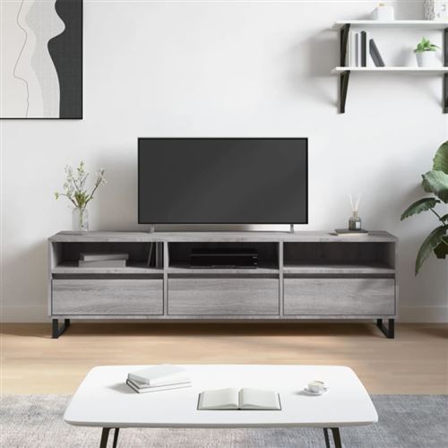 VIDAXL - Meuble TV - Gris - 150x30x44,5 cm - Image 2