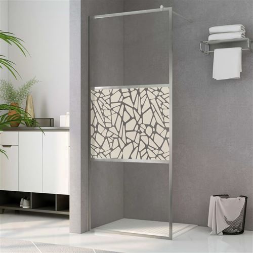 VidaXL Paroi de douche à l'italienne à verre ESG pierre 100x195 cm