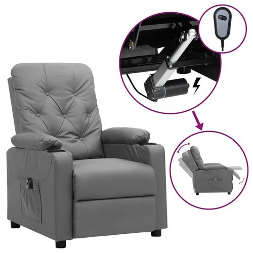 Vidaxl Gris Fauteuil Inclinable Électrique Similicuir - Image 3
