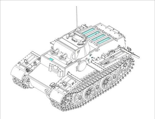 German Pzkpfw.i Ausf.f (vk1801)-late - 1:35e - Hobby Boss