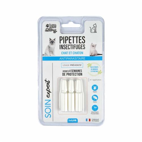 Meilleurs prix pour Lot de 3 Pipettes pour Chat Soin Expert 0,6ml Blanc