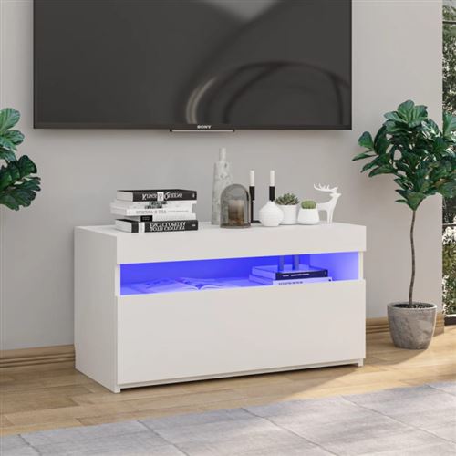 VIDAXL - Meuble TV - Moderne - Blanc - 75x35x40 cm - Image 2