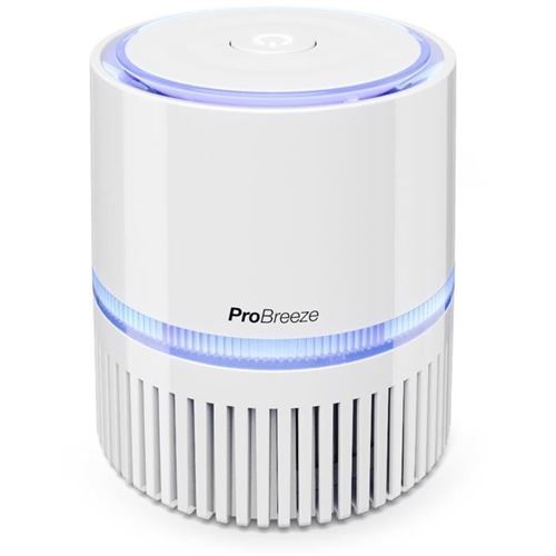 Mini Purificateur d’Air 3-en-1 Pro Breeze - Ioniseur d’air, Filtre True HEPA, USB et Alimentation Secteur