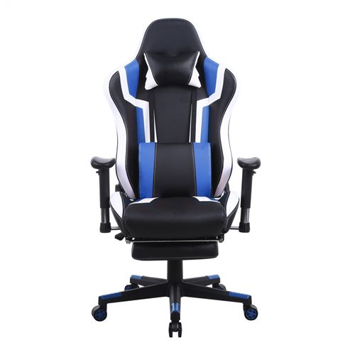 Chaise de jeu Tornado Relax Chaise de bureau - avec repose-pieds - ergonomique - bleu noir