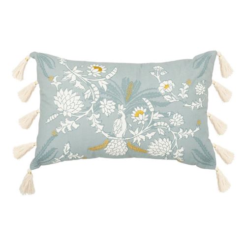 Non Communiqué Vert Atmosphera Créateur D'intérieur - Coussin Déco Brodé "Wild Romance" 38X58cm Céladon