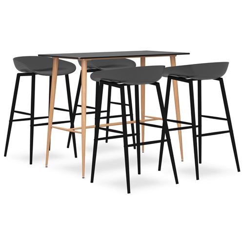 Non Communiqué Noir Vidaxl Ensemble De Bar 5 Pcs Et Gris
