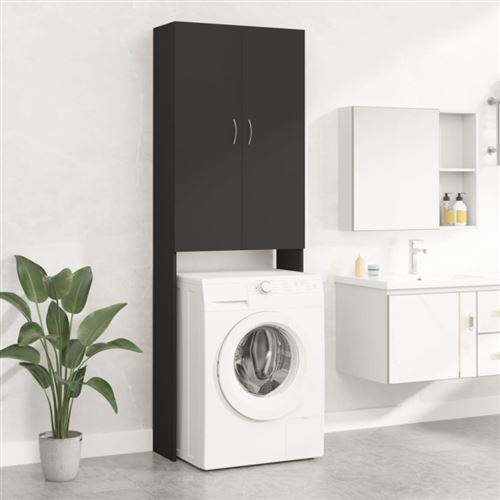 vidaXL Meuble pour machine à laver Noir 64x25,5x190 cm