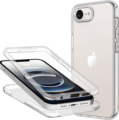 Coque 360 degrés intégrale pour Apple iPhone 16e / SE 4 2025 5G Protection arrière PC Case et Avant en TPU Transparente - XEPTIO