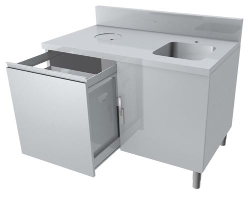 Meuble Poubelle Inox + Dosseret 150X50MM - L2G Pas Cher