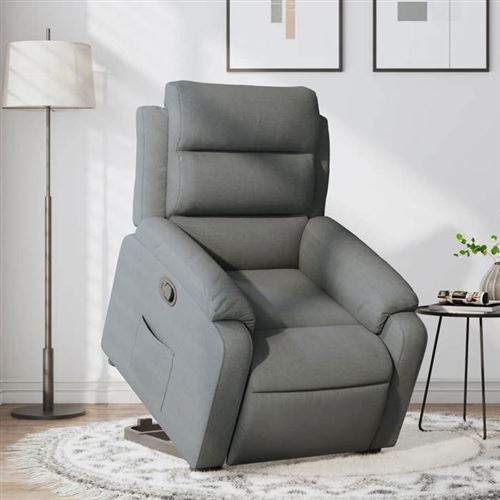 Non Communiqué Gris Vidaxl Fauteuil De Relaxation Inclinable Tissu Foncé