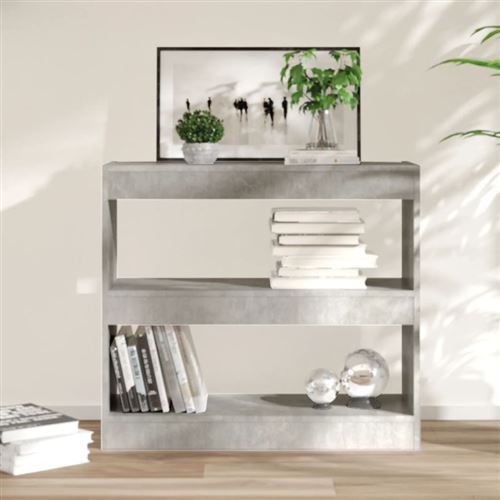 Vidaxl Gris Bibliothèque Séparateur De Pièce Béton 80X30x72 Cm - Image 3