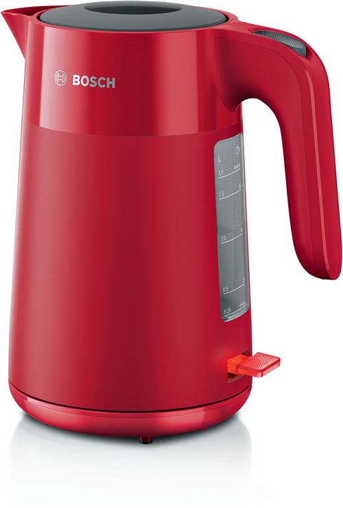 Bouilloire électrique 1.7l 2400w rouge Bosch TWK2M164