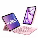 Inateck Ultraléger Clavier iPad Bluetooth pour A16 2025 iPad 11/10 eme Gen, iPad Air M4/M3/M2 11 Pouces, avec Pavé Tactile, AZERTY, Rose