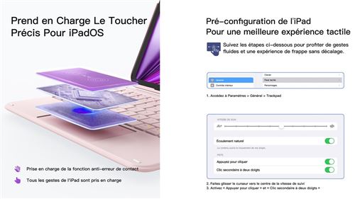 Clavier Bluetooth Ultra-fin Pour IPad Pro/Air - Connexion 3 Appareils - Autonomie 18 Mois - Compatible Windows/iOS/Android