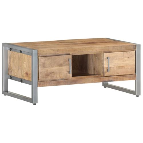 Vidaxl table basse 95x50x40 cm bois de manguier brut 323489