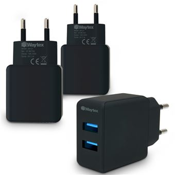 Pack de 3 Chargeurs double USB pour Smartphone, Tablette, Ordinateur portable, Prise Chargeur Universel, 2 Ports USB-A 5V-2,1A - 1