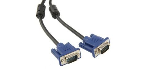 Câble haute qualité vga 15pin mâle à vga 15pin mâle pour moniteur lcd / projecteur, longueur: 5m noir