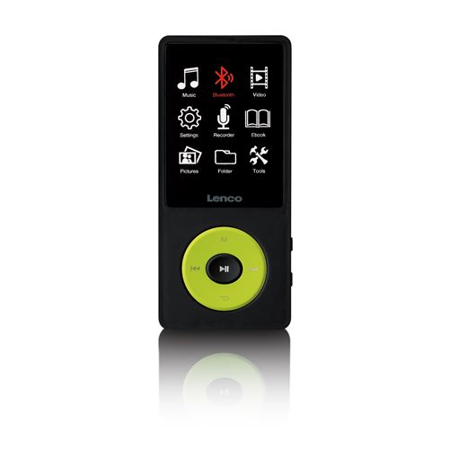 Lecteur MP3/MP4 avec Bluetooth® et mémoire interne de 8 Go Lenco Xemio-860GN Noir-Verde