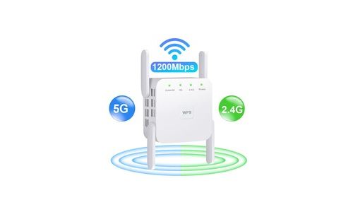 Répéteur wifi sans fil blanc ,5g,1200mbps, 2. 4 ghz, amplificateur de signal pour extension longue portée