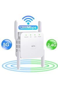 Répéteur WiFi 5G Bi-Bande 1200 Mbps | 4 Antennes, 2 Ports LAN | Couverture Jusqu’à 9800 M³ | Mode Répéteur/AP/Routeur | Pour Maison & Bureau - 10