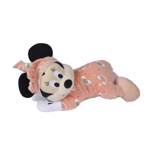 Disney Peluche Minnie Brille dans la nuit Rose - L 30 x P 18 x H 26 cm - Rose