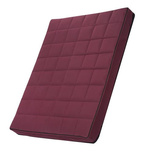 Matelas Mestizo pour chien, 65x50 cm, bordeaux, bordure noire, Leon Checked MVCH-5-MAR-B-S