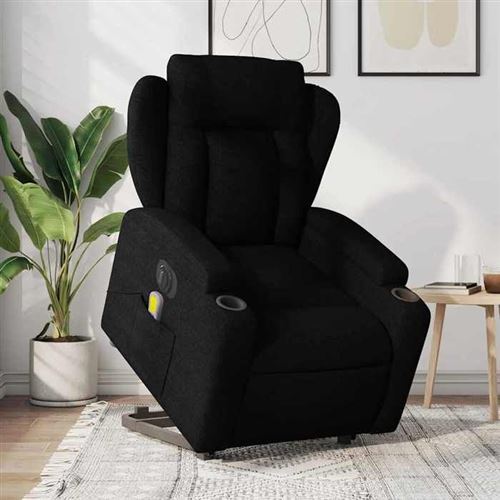 Non Communiqué Noir Vidaxl Fauteuil De Relaxation, Massage, Inclinable Électrique Réglable Tissu