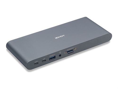 LINDY - Station d'accueil - USB-C 3.2 Gen 1 / Thunderbolt 3 / Thunderbolt 4 - HDMI 2 x DP - GigE - 24 Watt