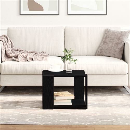 Non Communiqué Noir Table Basse Chêne 40X40x30 Cm Bois Reconstitué