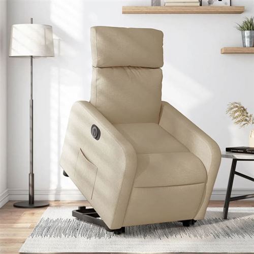 Non Communiqué Beige Vidaxl Stoel Électrique Réglable Tissu Crème