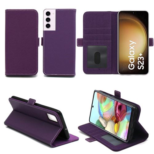 Housse violette pour Samsung Galaxy S23 Plus / S23+ 5G Etui violet de Protection Portefeuille à Rabat avec Porte Cartes XEPTIO