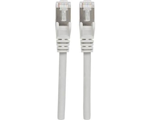 Intellinet 740616 RJ45 Câble réseau, câble patch CAT 6a S/FTP 0.50 m gris feuille de blindage, blindage par tresse, blindé, compatible HDMI, sans halogène 1