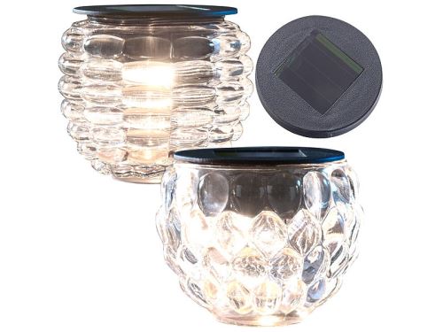 Photophore en verre à LED solaire, Ø 8 cm Lucilla + Liora