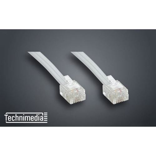 TECHNIMEDIA 9139TM04 Câble RJ11 Haut-Débit ADSL - 10 m - Blanc