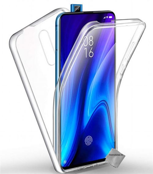 Housse etui coque gel 360 integrale (avant et arrière) pour Xiaomi Mi 9T Pro avec verre trempe - TRANSPARENT