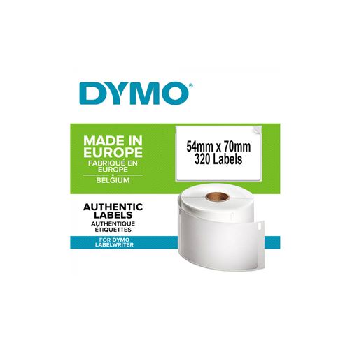 DYMO LabelWriter Boite de 1 rouleau de 320 étiquettes Multi-usages (Adhésif semi permanent) 54mm x 70mm